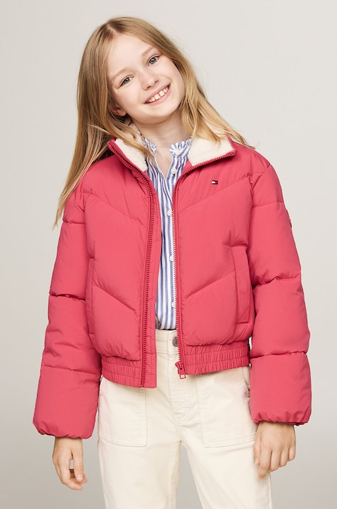 Dječja jakna Tommy Hilfiger boja: ružičasta, KG0KG08160