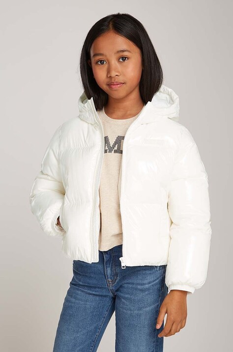 Tommy Hilfiger kurtka dziecięca kolor biały KG0KG08496