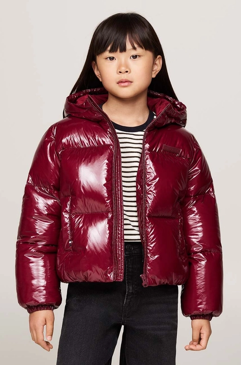 Dječja jakna Tommy Hilfiger boja: bordo, KG0KG08496