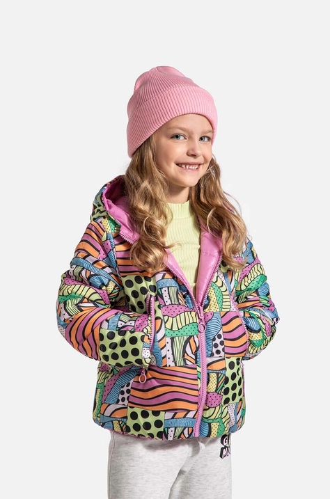 Дитяча двостороння куртка Coccodrillo колір рожевий OUTERWEAR GIRL KIDS