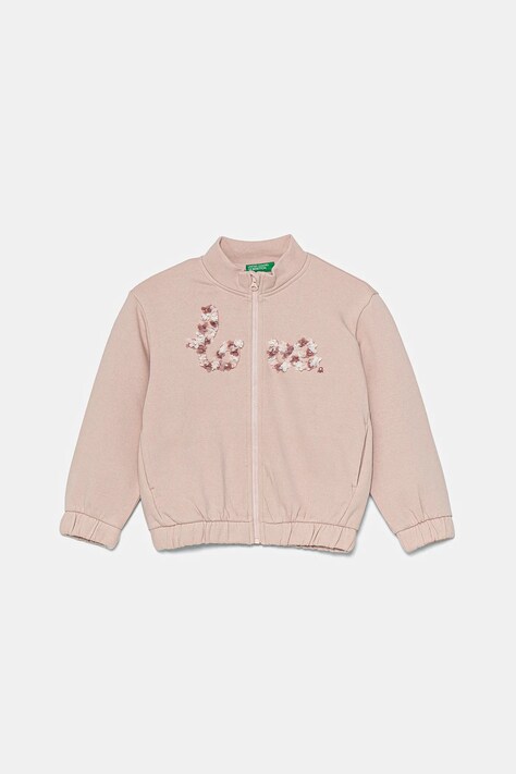 Dětská mikina United Colors of Benetton béžová barva, s aplikací, 39M2G503J