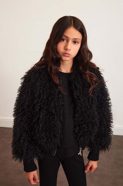 Detská bunda Patrizia Pepe E033 čierna farba, 7O0032