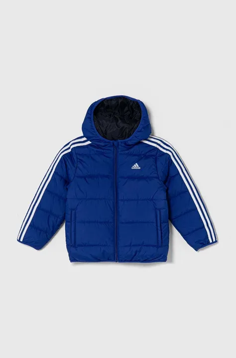 Otroška jakna adidas J ESS 3S PAD mornarsko modra barva, IW0543
