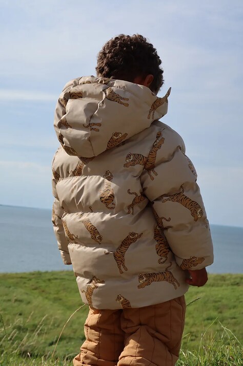 Konges Sløjd geaca copii ACE RAIN JACKET culoarea maro, KS101200