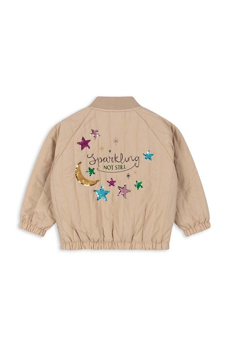 Детская куртка-бомбер Konges Sløjd JUNO SEQUIN BOMBER JACKET цвет бежевый KS101250