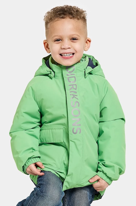 Dětská bunda Didriksons TALVI KIDS JKT zelená barva, 505474