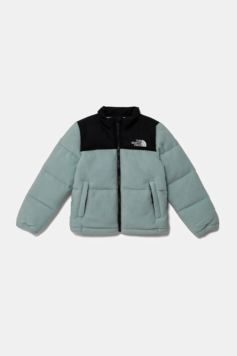Dětská péřová bunda The North Face KID 1996 RETRO NUPTSE JACKET tyrkysová barva, NF0A82TS1OC1