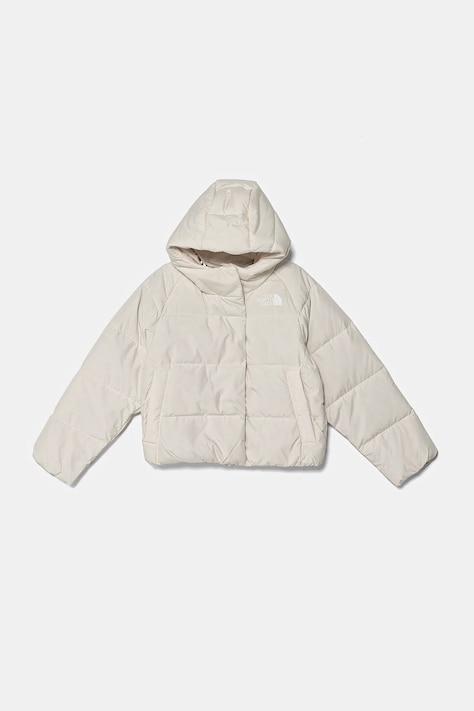The North Face geaca de puf pentru copii NORTH DOWN HOODED JACKET culoarea bej, NF0A88UDQLI1