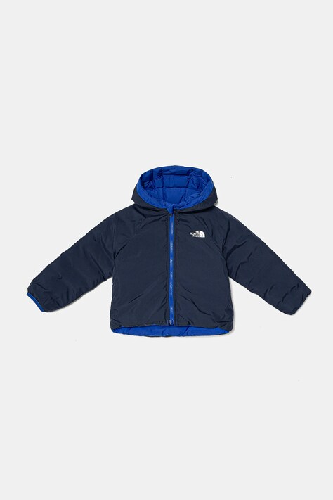 Dětská oboustranná bunda The North Face REVERSIBLE PERRITO HOODED JACKET modrá barva, NF0A88VJCZ61