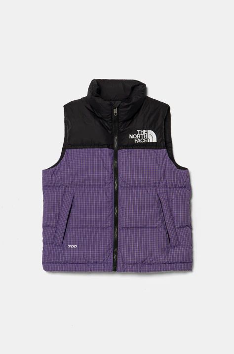 Dětská péřová vesta The North Face TEEN 1996 RETRO NUPTSE VEST fialová barva, NF0A8A4B6KO1