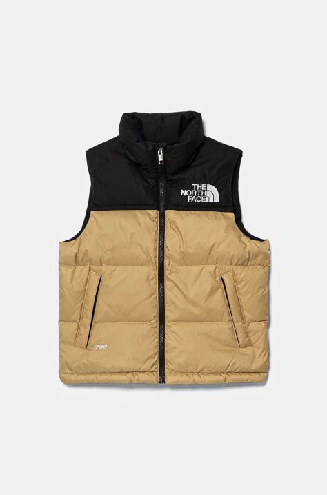 The North Face bezrękawnik puchowy dziecięcy TEEN 1996 RETRO NUPTSE VEST kolor zielony NF0A8A4BLK51