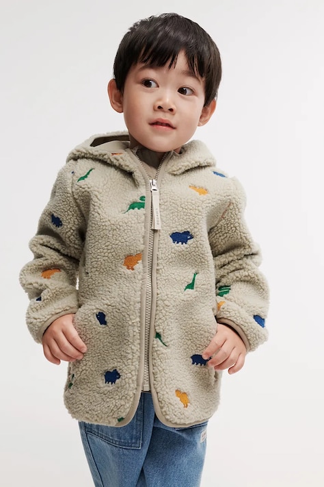 Dětská fleecová bunda Liewood Mara Pile Jacket béžová barva, LW18920