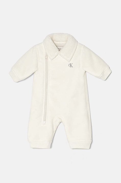Ολόσωμη φόρμα μωρού Calvin Klein Jeans χρώμα: μπεζ, IN0IN00255