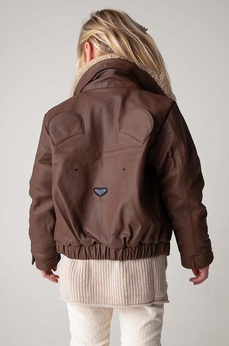 Дитяча шкіряна куртка-бомбер Donsje Yuki Leather Jacket Bear — фото 4