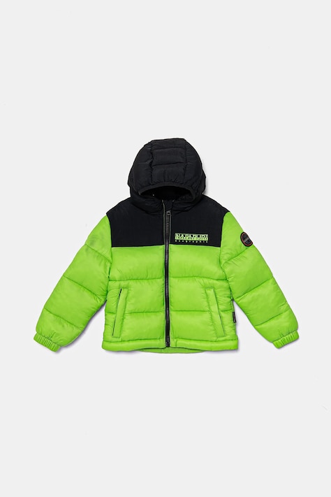 Detská bunda Napapijri A-HORNELEN zelená farba, NP0A4HJSG1U1