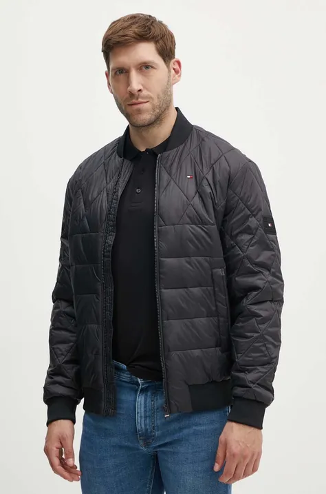 Куртка-бомбер Tommy Hilfiger мужской цвет чёрный переходная MW0MW36325