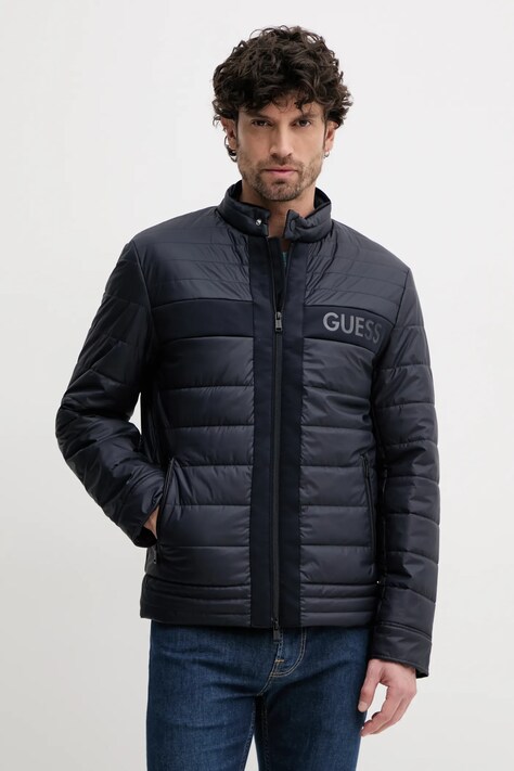 Guess geaca barbati, culoarea albastru marin, de iarna, M4YL16 WFHD0