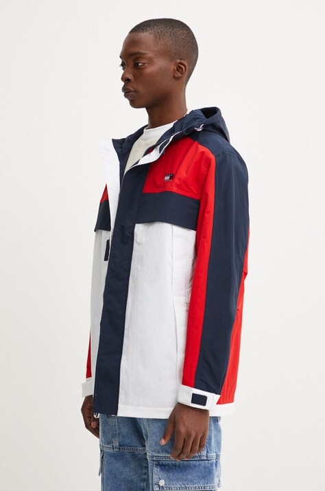 Tommy Jeans geaca barbati, culoarea albastru marin, de tranzitie, DM0DM19477