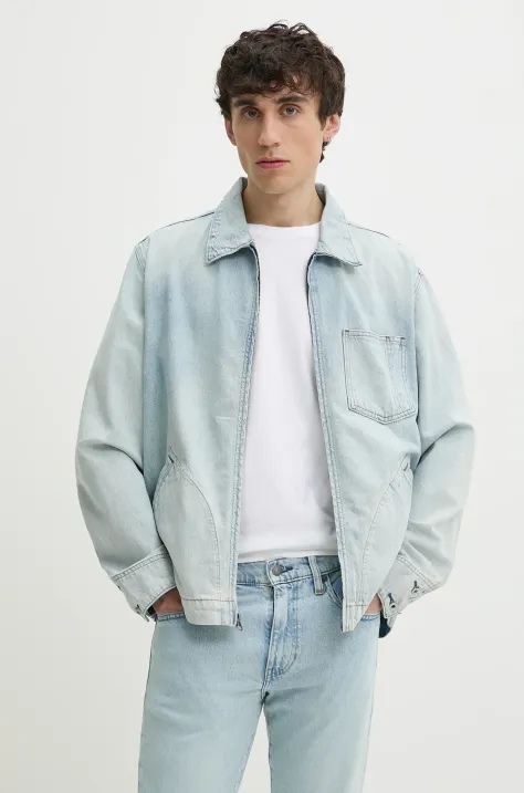 Džínová bunda Levi's pánská, modrá barva, přechodná, oversize, A8635