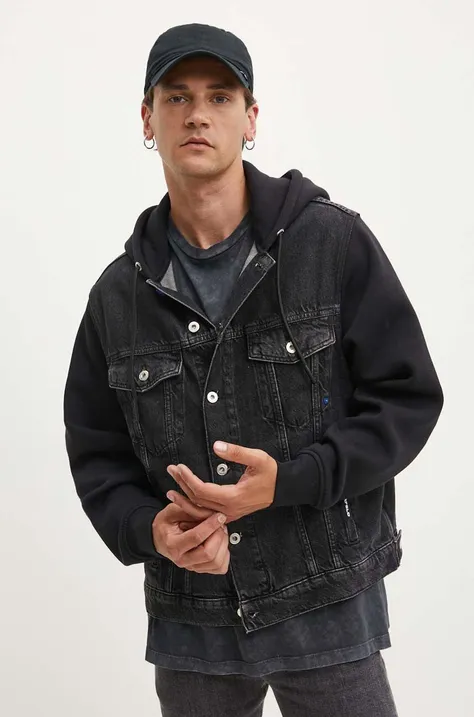 Куртка Karl Lagerfeld Jeans чоловіча колір чорний перехідна 245D1400