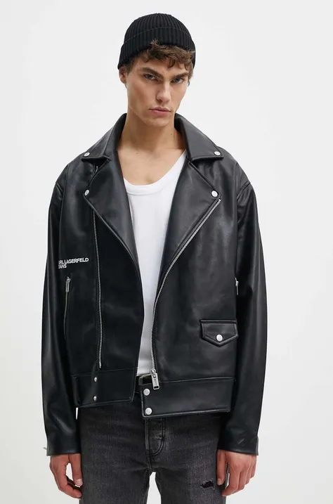 Куртка Karl Lagerfeld Jeans чоловіча колір чорний перехідна 245D1404