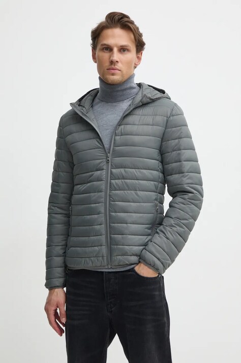 United Colors of Benetton geaca barbati, culoarea gri, de tranzitie, 2BA2UN02O