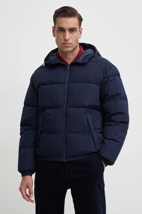 United Colors of Benetton geaca de puf barbati, culoarea albastru marin, de iarna, oversize, 2JF8UN05E