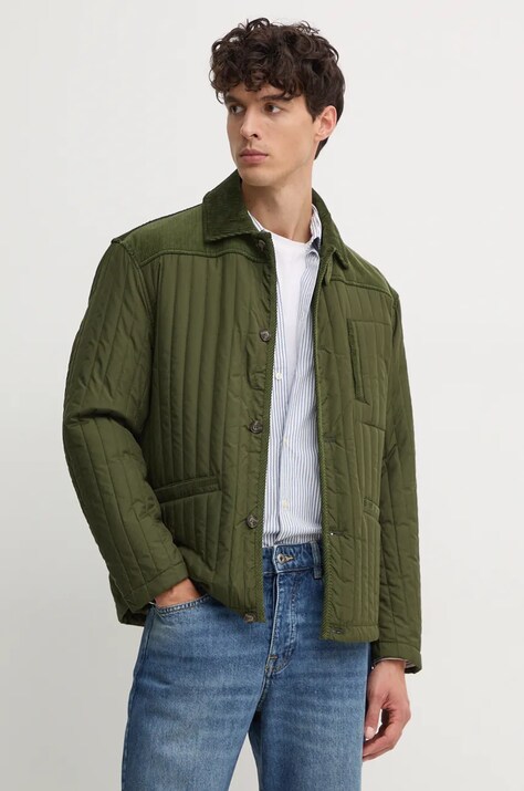 United Colors of Benetton geaca barbati, culoarea verde, de tranzitie, 215XUN058
