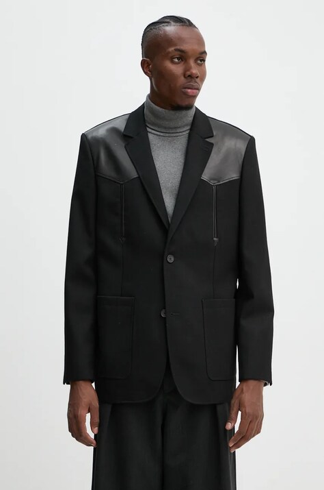 Vlnené sako The Kooples čierna farba, HVES29025K