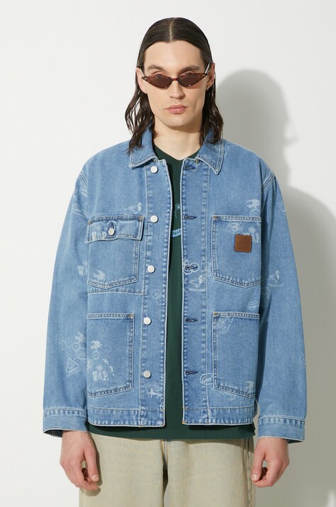 Traper jakna Carhartt WIP Stamp Jacket za muškarce, za prijelazno razdoblje, I033743.2LN35