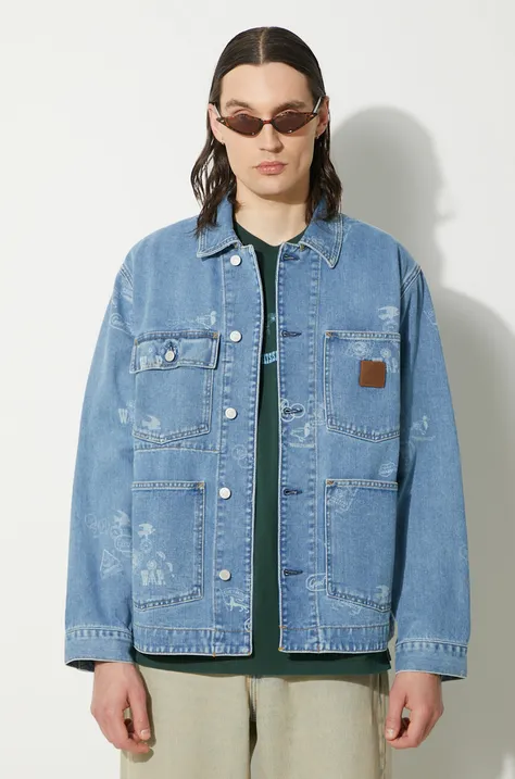Carhartt WIP giacca di jeans Stamp Jacket uomo colore blu  I033743.2LN35