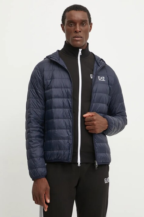 EA7 Emporio Armani geaca barbati, culoarea albastru marin, de tranzitie, PNGPZ.8NPB24