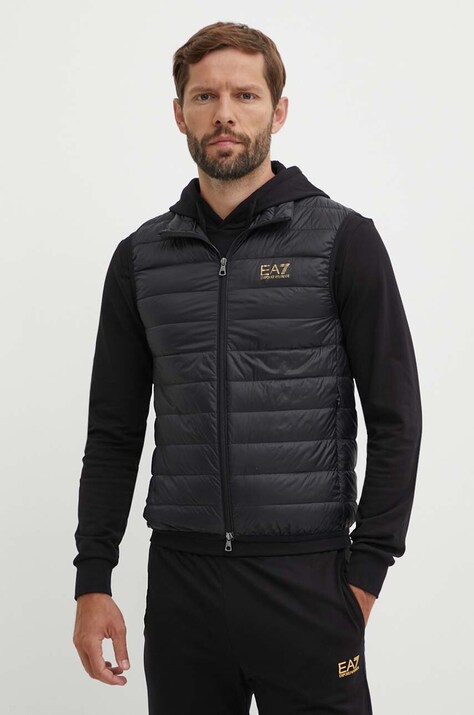 EA7 Emporio Armani vesta de puf barbati, culoarea negru, de tranzitie, PNGPZ.8NPQ06