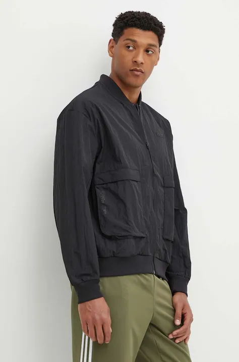 Bomber jakna adidas City Escape moška, črna barva, IY1505