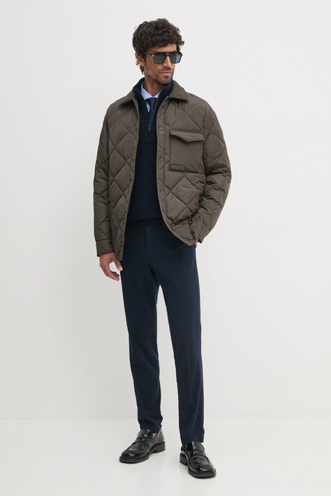 Armani Exchange geaca barbati, culoarea verde, de tranzitie, 6DZB04 ZN4XZ
