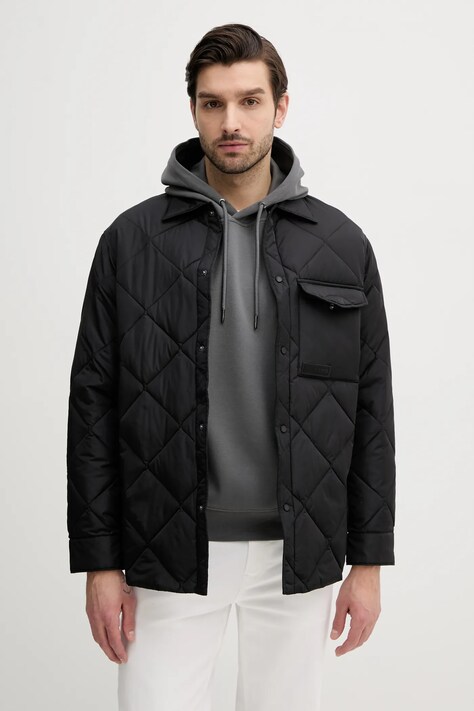 Bunda Armani Exchange pánská, černá barva, přechodná, 6DZB04 ZN4XZ