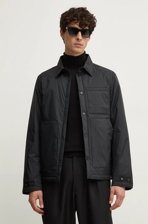 United Colors of Benetton geaca barbati, culoarea negru, de tranzitie, 2SCBUN05N