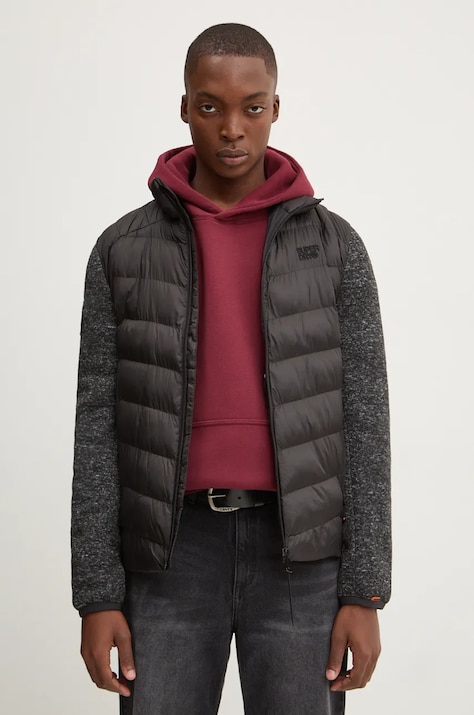 Superdry geaca barbati, culoarea negru, de tranzitie, M5011916A-02A