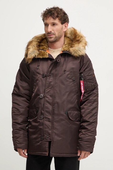 Alpha Industries geacă N-3B VF 59 bărbați, culoarea maro, de iarnă, 103141