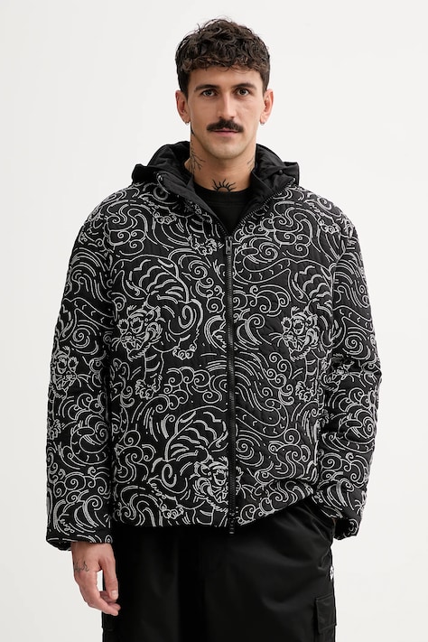 Kenzo geacă Star Tiger Down Jacket bărbați, culoarea negru, de iarnă, FE65OU1439NN.99