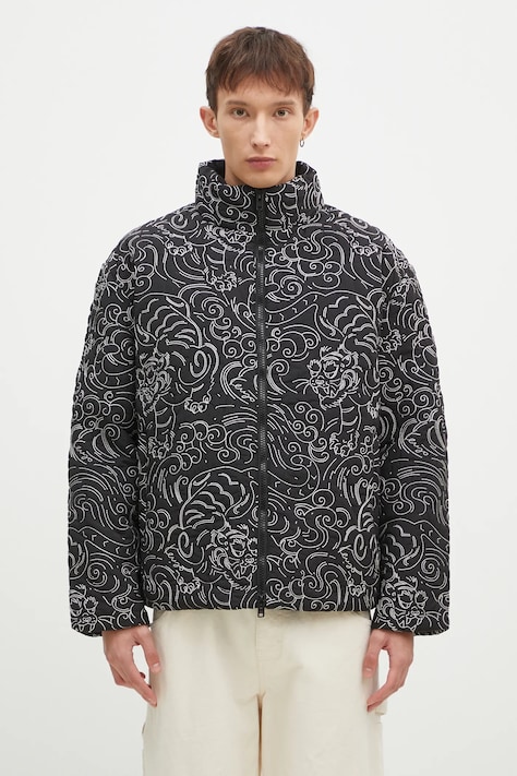 Bunda Kenzo Star Tiger Down Jacket pánská, černá barva, zimní, FE65OU1439NN.99