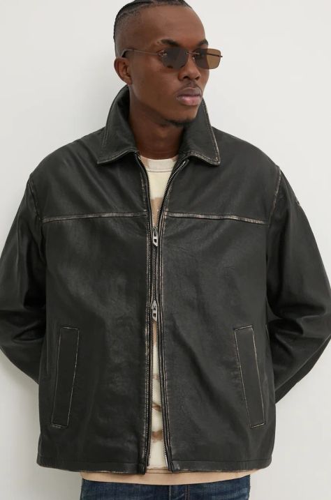 Diesel giacca in pelle L-BLIXIA uomo colore nero A14324.0PITR