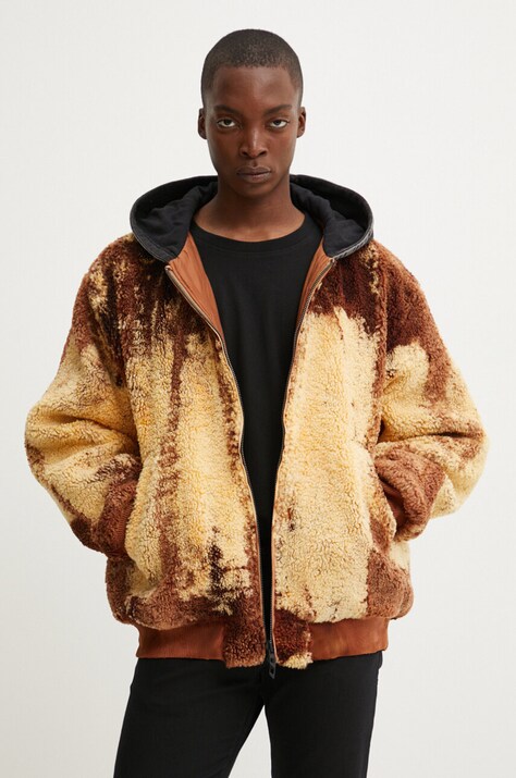 Diesel geaca S-DEPLA barbati, culoarea galben, de tranzitie, oversize, A14392.0QKAN