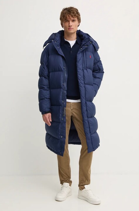Polo Ralph Lauren geaca de puf barbati, culoarea albastru marin, de iarna, 710962406