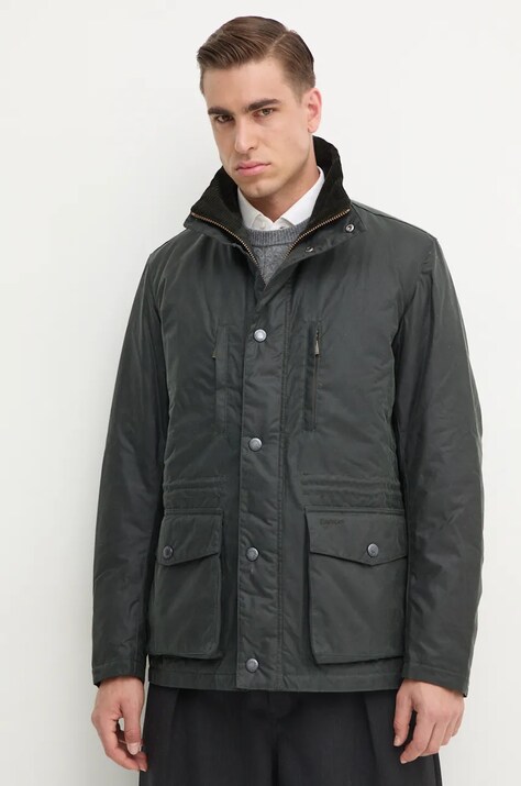 Barbour geaca Falstone Wax Jacket barbati, culoarea verde, de tranzitie, MWX2346