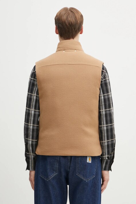 Paul Smith bezrękawnik puchowy męski kolor brązowy zimowy M1R-058Z-N02472
