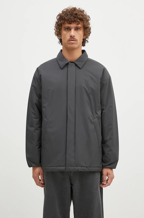 New Balance geaca Coaches Jacket barbati, culoarea gri, de tranzitie, MJ43504ACK