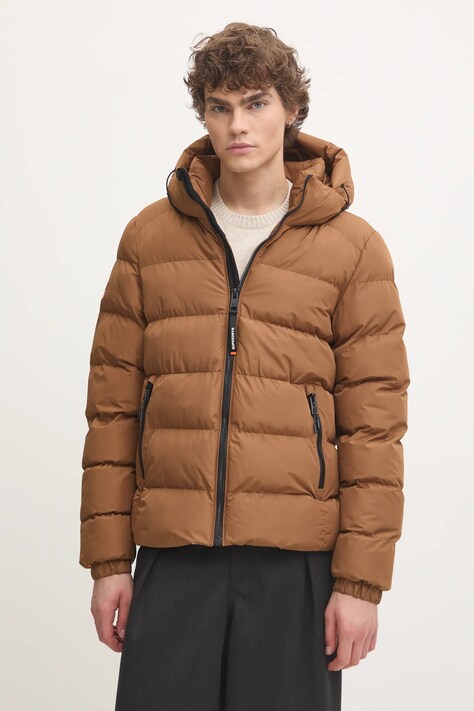 Superdry geaca barbati, culoarea maro, de iarna, M5011905A-8MA