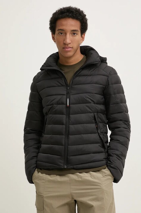 Superdry geaca barbati, culoarea negru, de tranzitie, M5011906A-02A