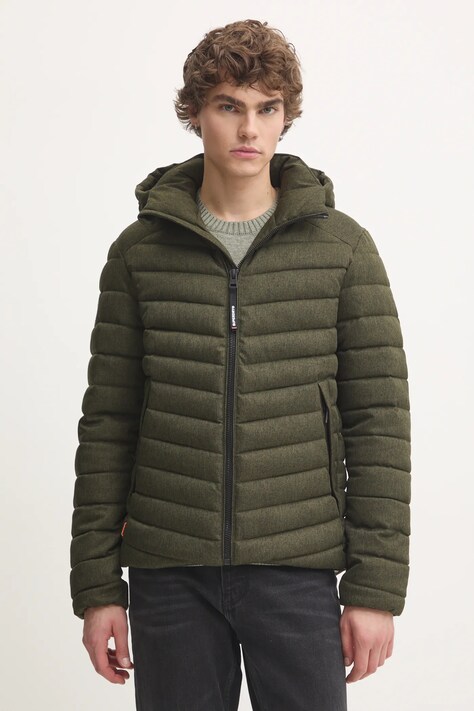 Superdry geaca barbati, culoarea verde, de iarna, M5011914A-1LS